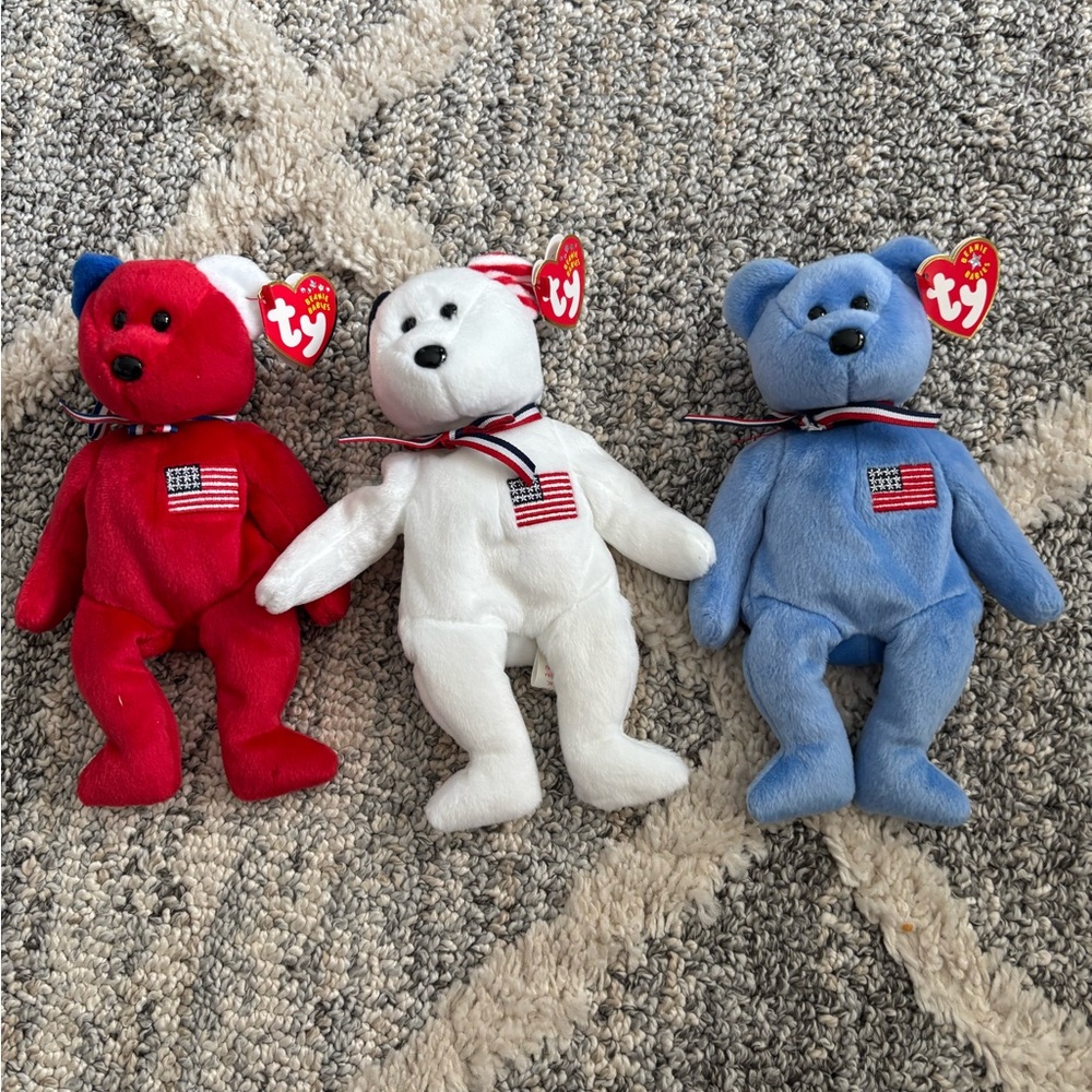Ty Patriotic Trio Red, White, and Blue Bears